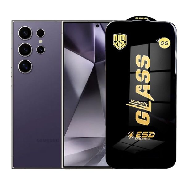 Folie de Protectie pentru Samsung Galaxy S24 Ultra, Flippy, Sticla Securizata ESD, Margini Negre, Rezistenta la Zgirieturi, Antistatica, 0.35 mm, Transparenta