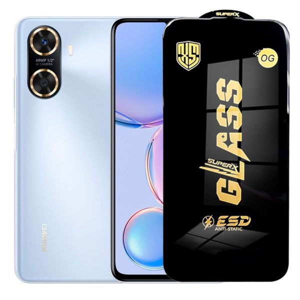 Folie de Sticla pentru Huawei Enjoy 60, Flippy, Sticla Securizata ESD Antistatica, Super-X Privacy OG, cu Margini Negre, Rezistenta la Zgirieturi, 0.35 mm, Transparenta
