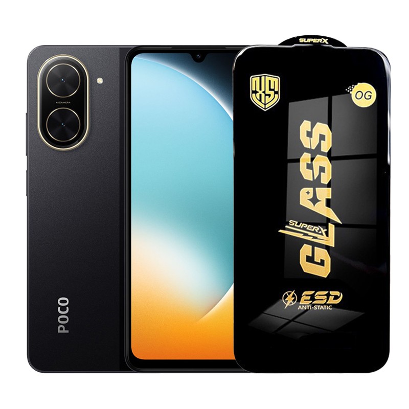Folie de Protectie pentru Xiaomi Poco C71, Flippy, Sticla Securizata ESD, Margini Negre, Rezistenta la Zgirieturi, Antistatica, 0.35 mm, Transparenta