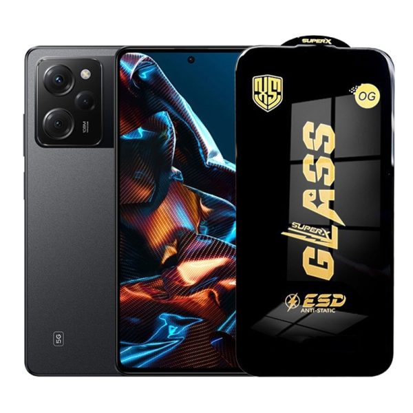 Folie de Protectie pentru Xiaomi Poco X5 Pro, Flippy, Sticla Securizata ESD, Margini Negre, Rezistenta la Zgirieturi, Antistatica, 0.35 mm, Transparenta
