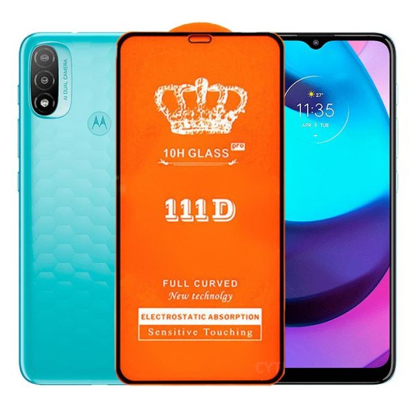 Folie Securizata pentru Motorola Moto E20, Flippy, Sticla de Protectie Compatibila cu Motorola Moto E20, Full Cover 111D, 10H GLASS, Margini Negre, Transparenta