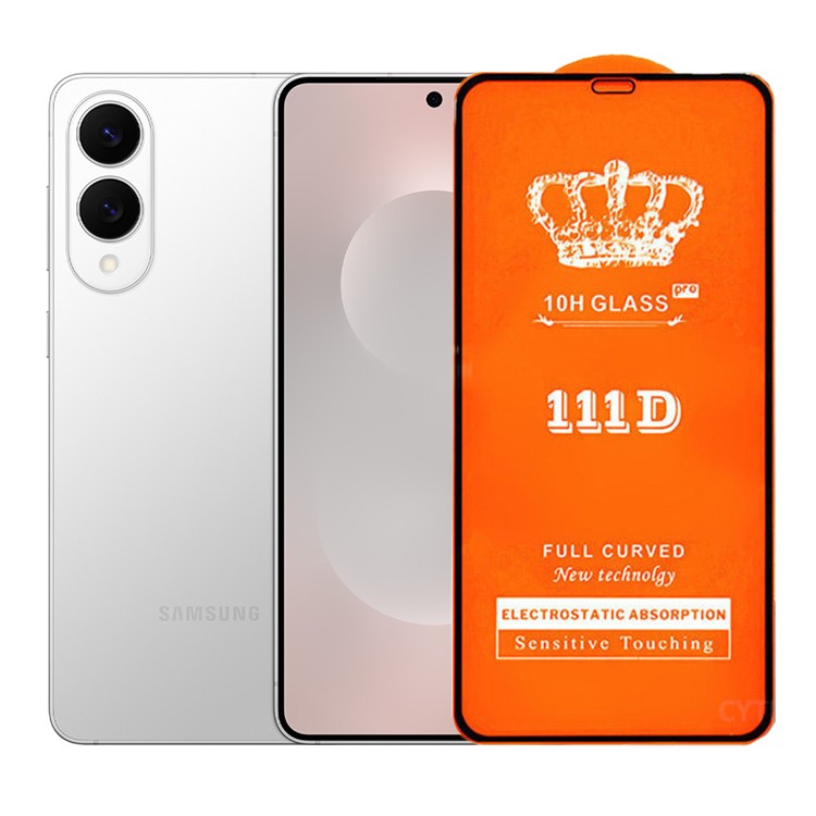 Folie Securizata pentru Samsung S25 Edge, Flippy, Sticla de Protectie Compatibila cu Samsung S25 Edge, Full Cover 111D, 10H GLASS, Margini Negre, Transparenta