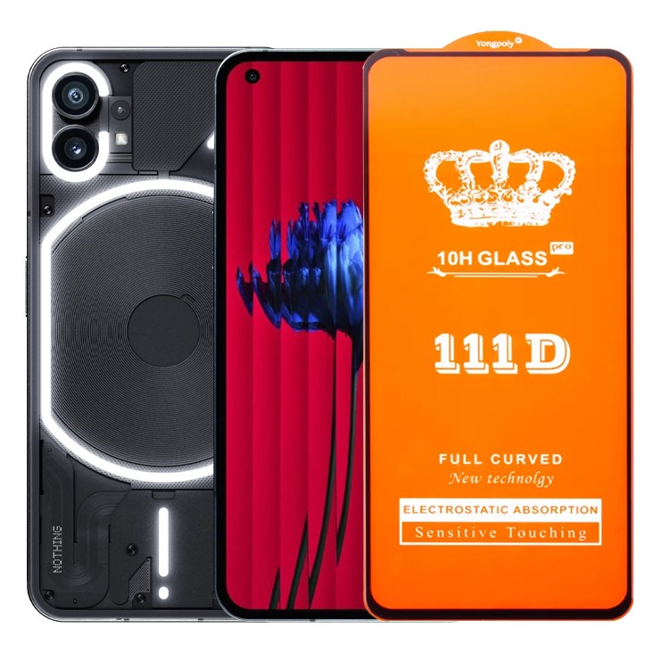 Folie Sticla Securizata pentru Nothing Phone 1, Flippy, Sticla de Protectie Compatibila cu Nothing Phone 1, Full Cover 111D, HD, Margini Negre, Transparenta