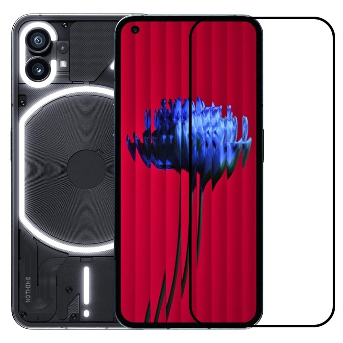 Folie Sticla Securizata, Flippy, Compatibila cu Nothing Phone 1, Full Glue, Margini Negre, Transparent