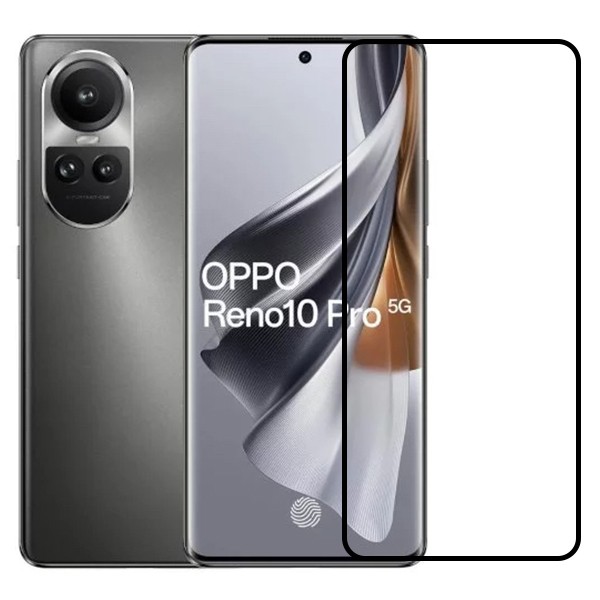 Folie Sticla Securizata, Flippy, Compatibila cu Oppo Reno 10 Pro, Full Glue, Margini Negre, Transparent