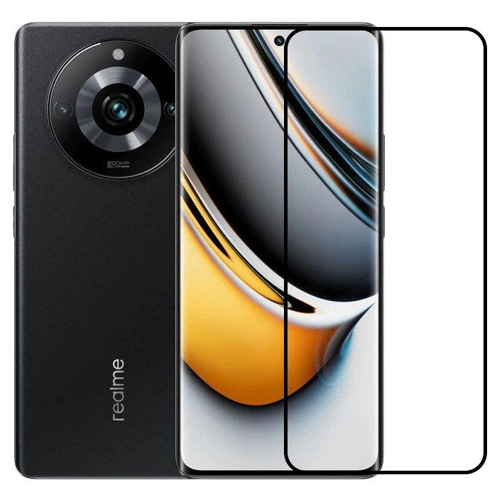 Folie Sticla Securizata, Flippy, Compatibila cu Realme 11 Pro+, Full Glue, Margini Negre, Transparent