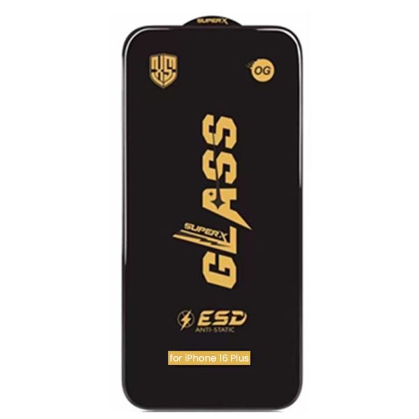 Folie Sticla Securizata pentru iPhone 16 Plus, Flippy, Folie compatibila cu Apple iPhone 16 Plus, Sticla ESD, Super HD Glass, Anti-static, Margini Negre, Transparent