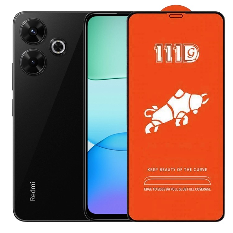 Folie Sticla Securizata pentru Xiaomi Redmi 13R, Flippy, Sticla de Protectie Compatibila cu Xiaomi Redmi 13R, Full Cover 111D, HD, Margini Negre, Transparenta