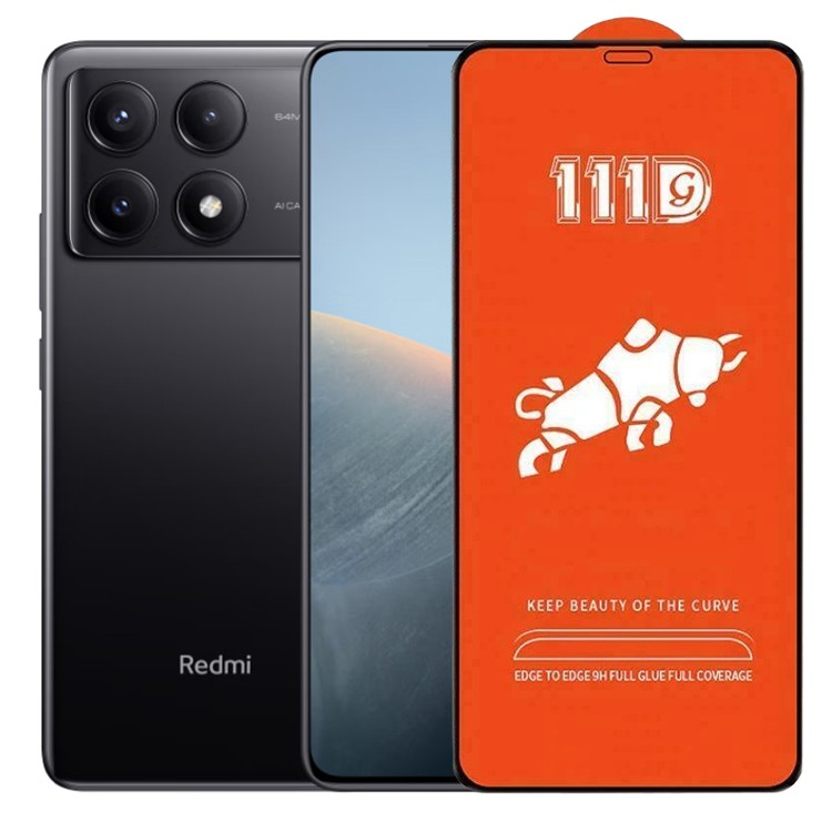 Folie Sticla Securizata pentru Xiaomi Redmi K70, Flippy, Sticla de Protectie Compatibila cu Xiaomi Redmi K70, Full Cover 111D, HD, Margini Negre, Transparenta
