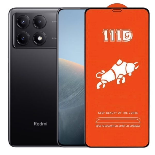 Folie Sticla Securizata pentru Xiaomi Redmi K70E, Flippy, Sticla de Protectie Compatibila cu Xiaomi Redmi K70E, Full Cover 111D, HD, Margini Negre, Transparenta