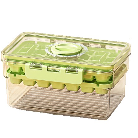 Forma de Gheata, Flippy, Doua Straturi, Inchidere Etans, din PP+PET, 19 x 12 x 9.5 cm, Verde