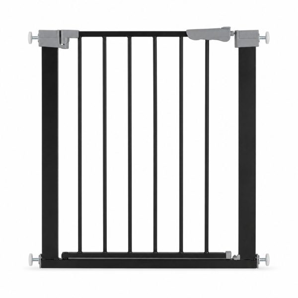 Gard de Siguranta cu Poarta pentru Copii, Flippy, Latime 66 cm, Inaltime 76 cm, Teava din Fier Vopsit, Elemente PP, Negru