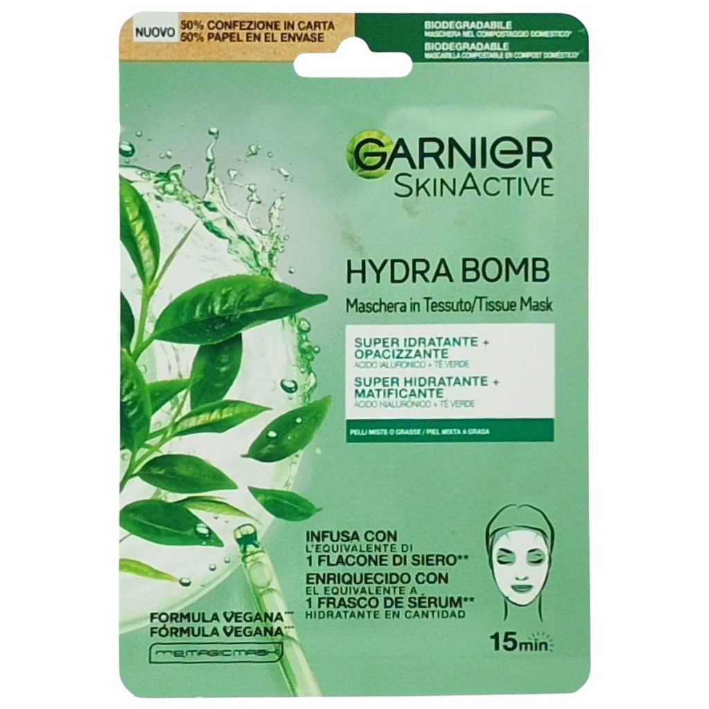 Garnier Masca Fata Servetel 28 g Ceai Verde Piele Mixta