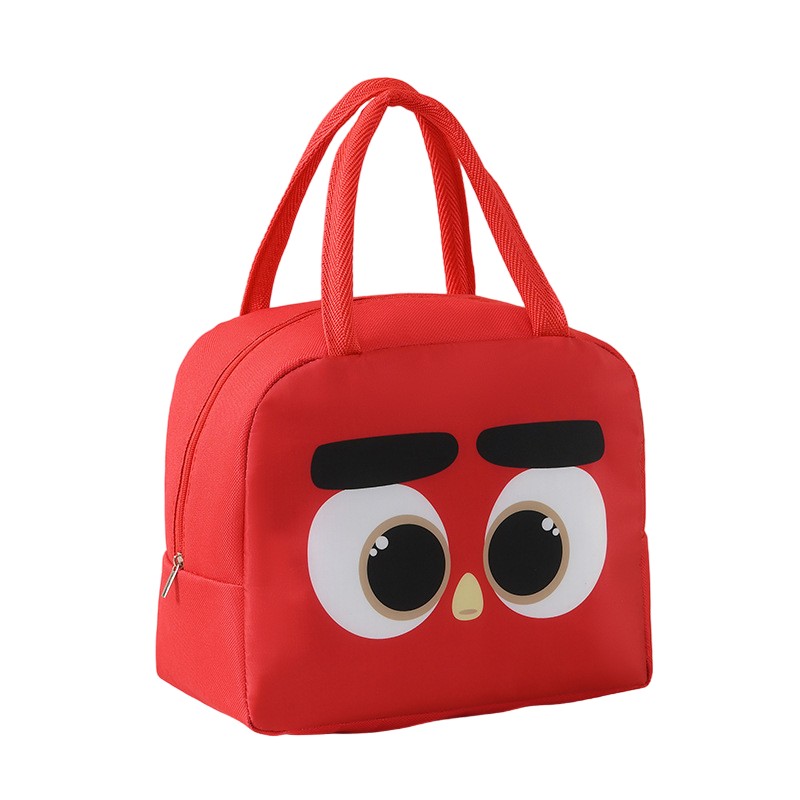 Geantă Frigorifică, Flippy, cu Desene Animat, Portabilă pentru Copii, de Prânz, din Pânză Oxford, 22x14x19 cm, Model Pasare, Rosu