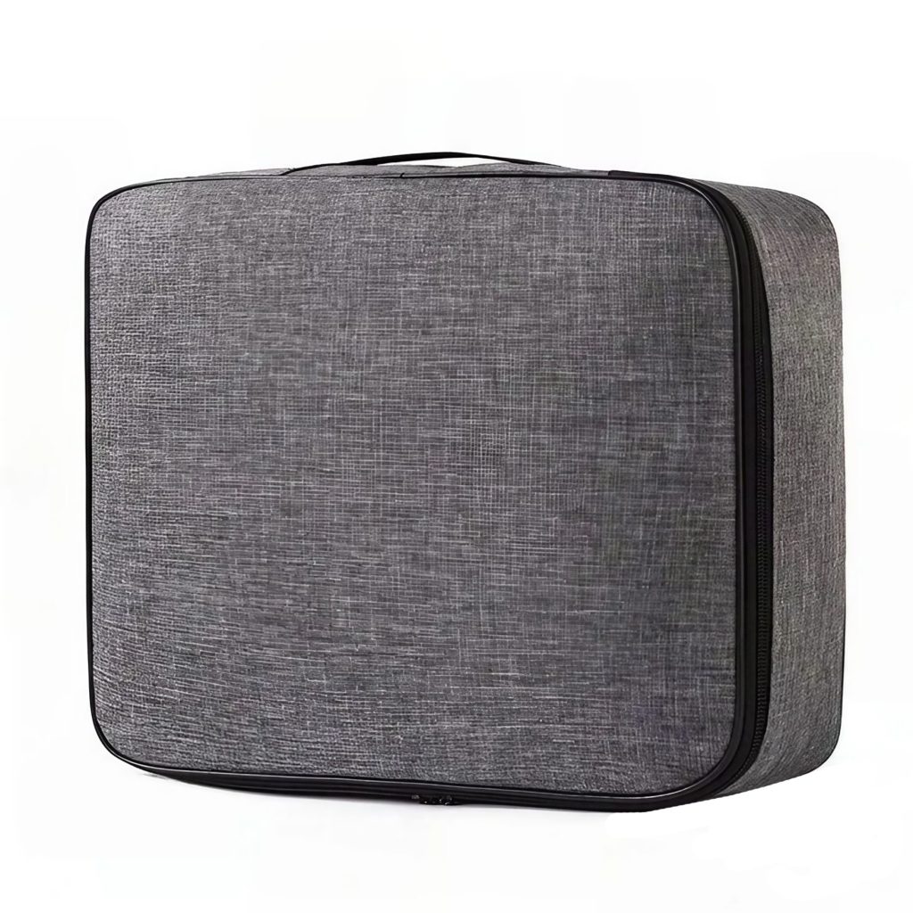 Geanta pentru Depozitare Acte si Documente, Flippy, 1 Compartiment mare cu Curele Interioare, Impermeabila, 37 x 10.5 x 27 cm, Gri
