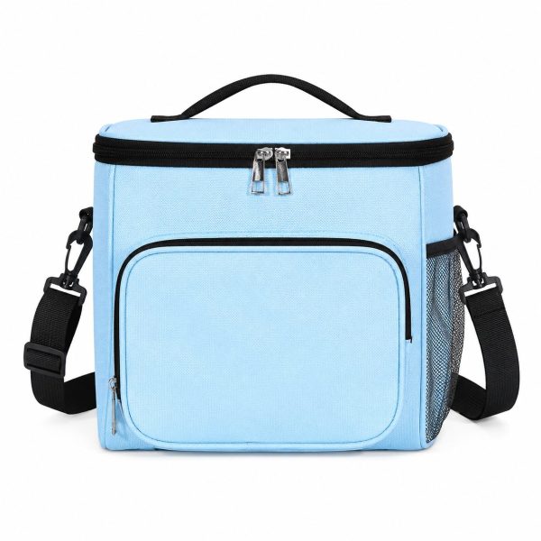Geanta pentru Picnic cu izolare termica, Flippy, Multifunctionala, Compartimentata, 2 Tipuri de Manere, Impermeabila, 26x24x17 cm, Albastru Deschis
