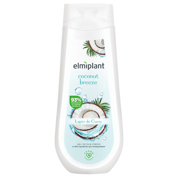 Gel de Dus Crema, Elmiplant, Coconut Breeze, 400 ml