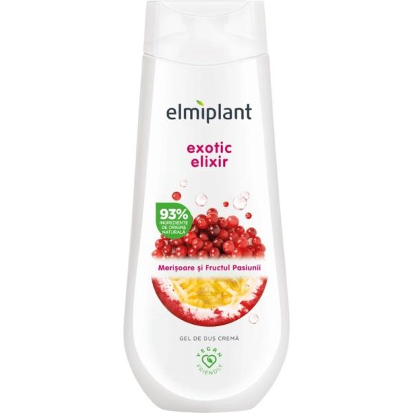 Gel de Dus, Elmiplant, Crema 400 ml Exotic Elixir Merisoare Fructul Pasiunii