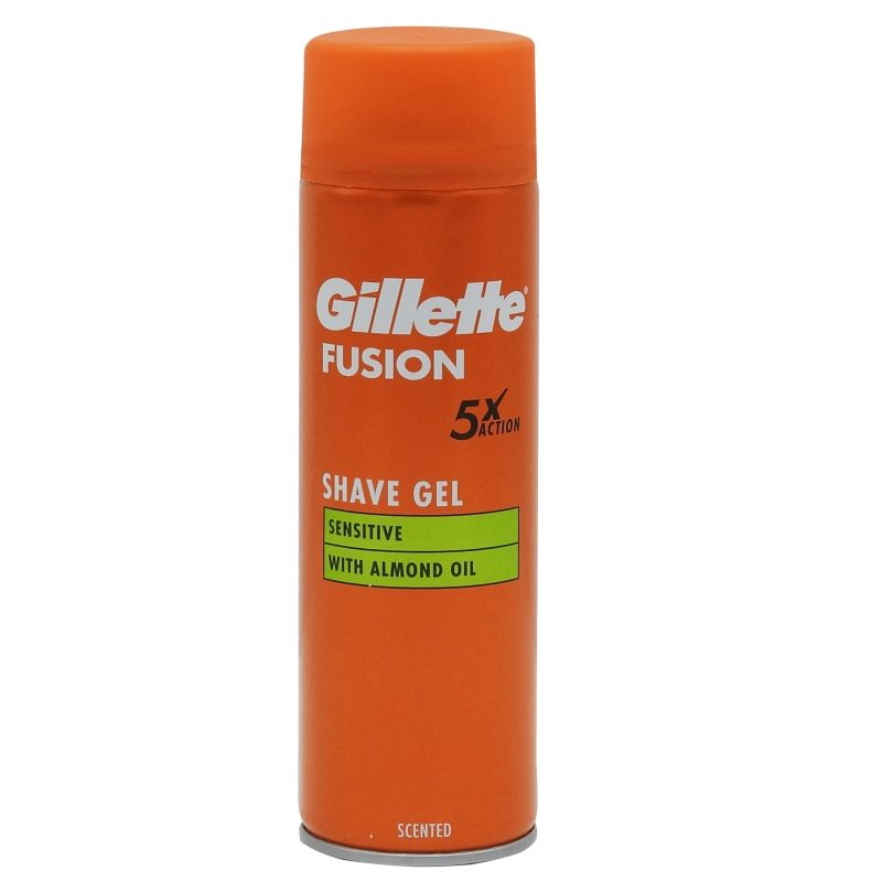 Gel, Gillette, Ras 200 ml Fusion Sensitive Almond