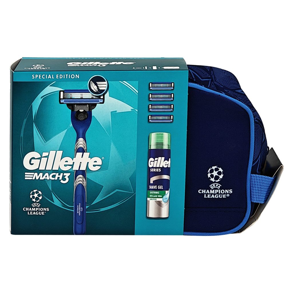 Gillette Borseta Cadou, Ap, 4 Rezerva, Gel200 ml Mach3 Champions League