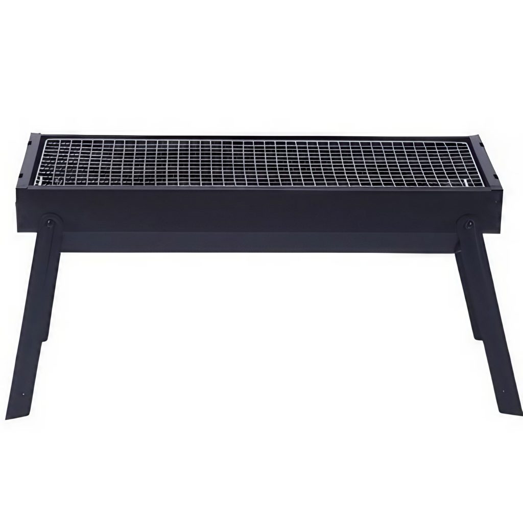 Gratar Portabil, Flippy, Confectionat din Metal, pentru Picnic, Gradina, Terasa, Camping, Dimensiuni Reduse, 60x22x23 cm, Negru