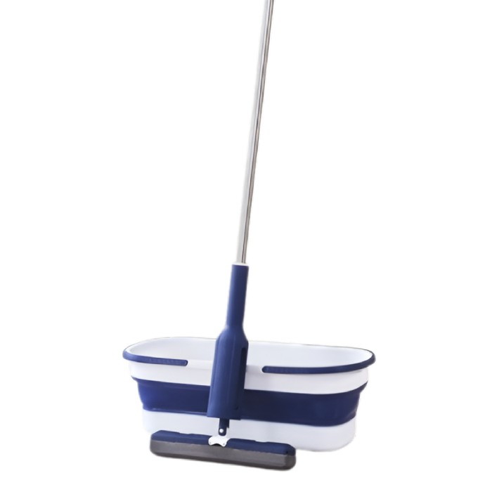 Set Mop Telescopic cu Galeata Pliabila, Flippy, Albastru, 32 cm, Maner Reglabil 140 cm, Sistem de Stoarcere Eficient