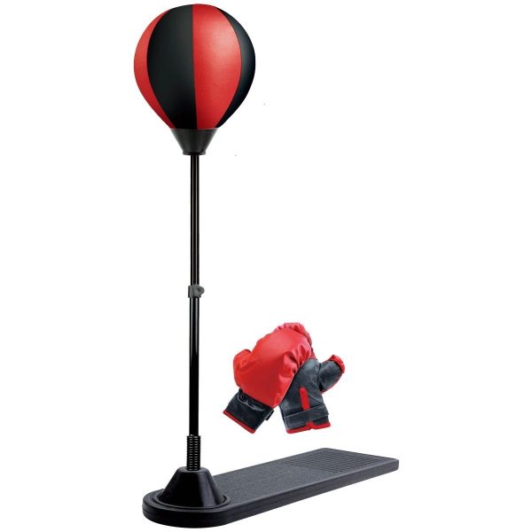 Jucarie Interactiva, Flippy, Model Sfera de Box de Picior, Manusi Incluse, Inaltime Reglabila, +3 Ani, 120 x 25 x 52.5 cm, Rosu/ Negru