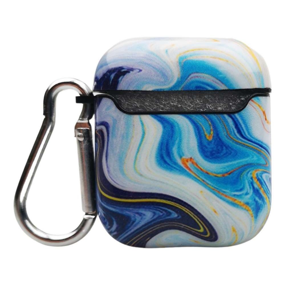 Husa AirPods cu Inel Prindere Marble Albastru - Image 7