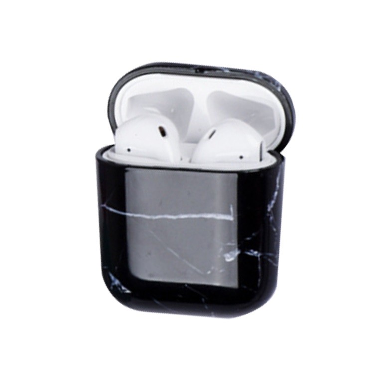 Husa AirPods cu Inel Prindere Marble Negru - Image 2