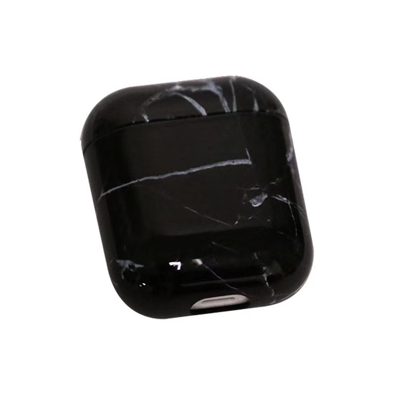 Husa AirPods cu Inel Prindere Marble Negru - Image 3