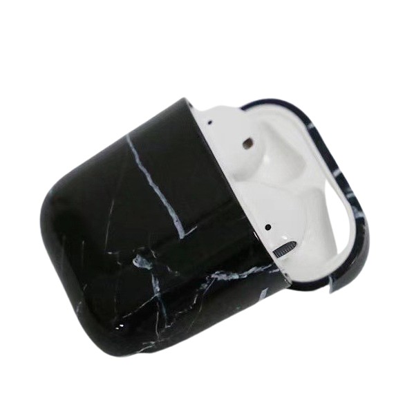 Husa AirPods cu Inel Prindere Marble Negru - Image 5