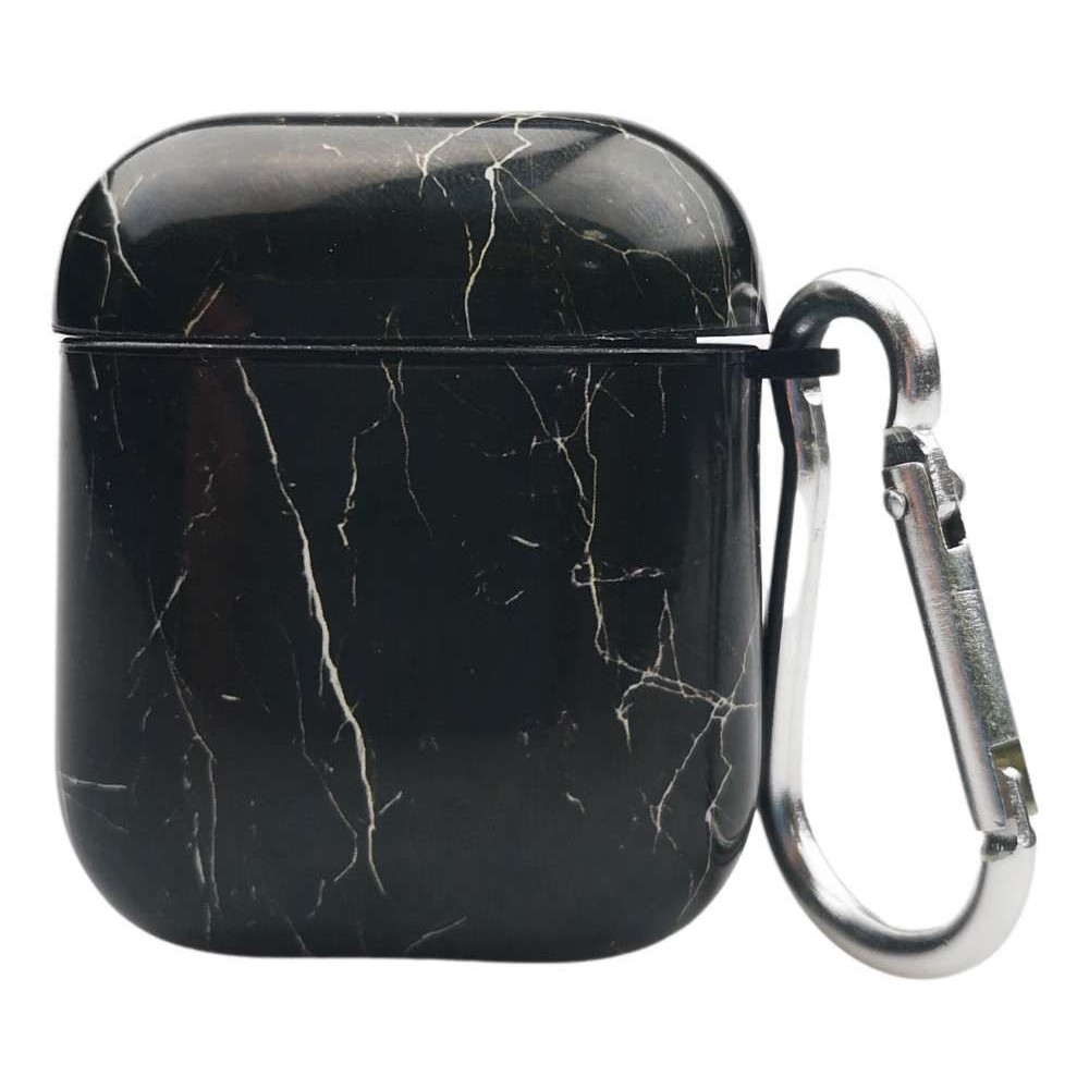 Husa AirPods cu Inel Prindere Marble Negru - Image 6