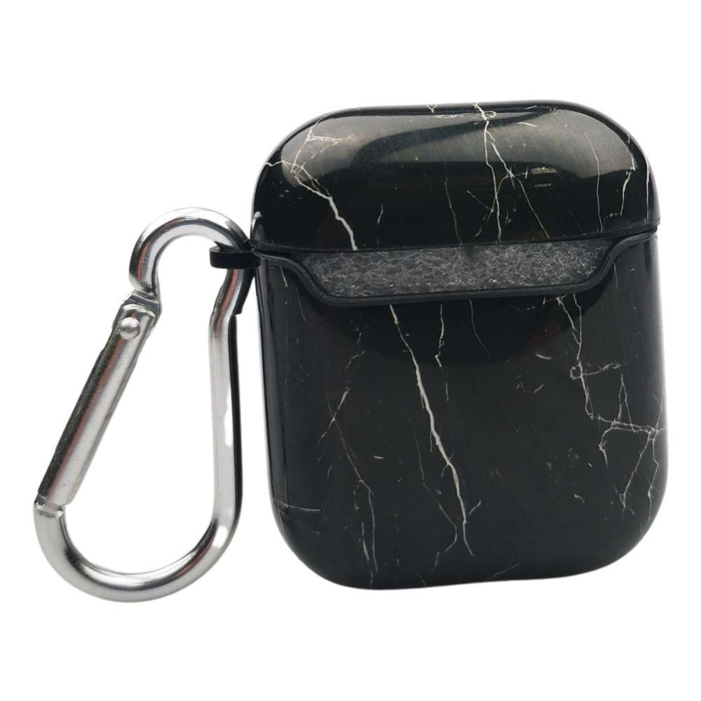 Husa AirPods cu Inel Prindere Marble Negru - Image 7