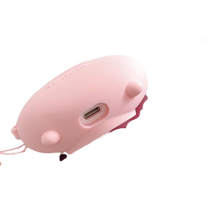 Husa AirPods cu Inel Prindere Model 1 Porc Roz - Image 2