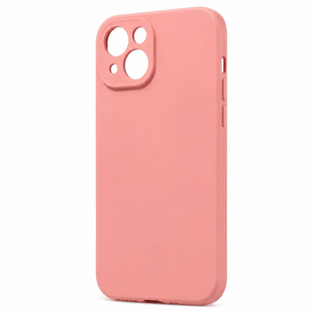 Husa Apple iPhone 15, Flippy, din Silicon Lichid, Interior din Microfibra, Lentile Fosforescente de Protectie Camera, Anti Amprenta, Rezistenta la Socuri, Roz