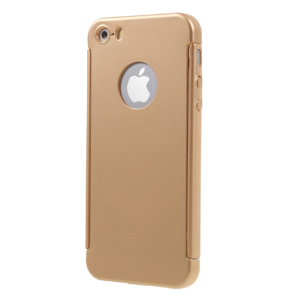 Husa Apple iPhone 5/5S/SE Full Cover 360 Auriu + Folie de protectie - Image 5