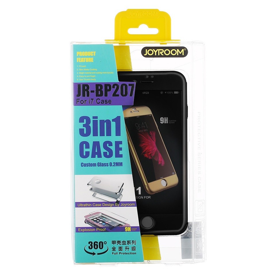 Husa Apple iPhone 6/6S 6 Joyroom (Fata + Spate) Rosu + Folie de protectie - Image 5