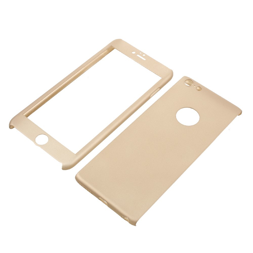 Husa Apple iPhone 6/6S Full Cover 360 Auriu + Folie de protectie - Image 4