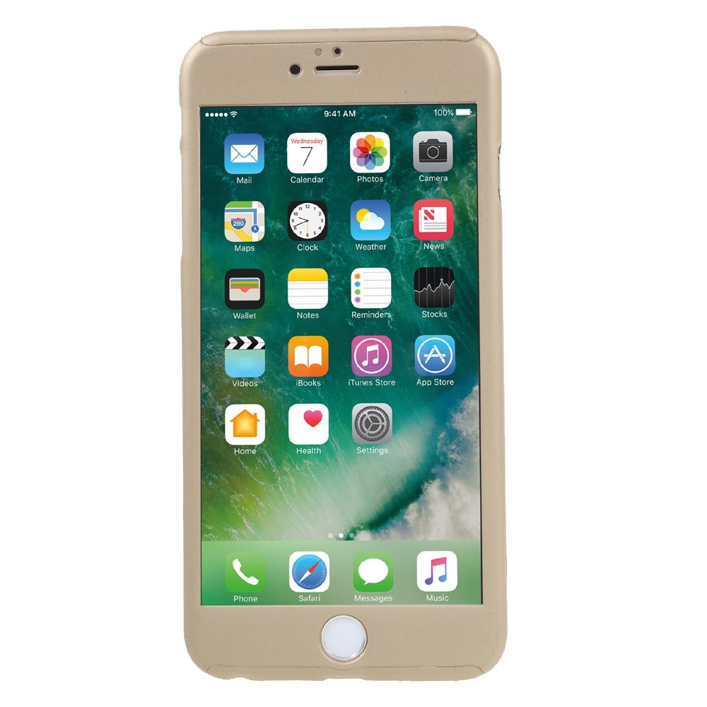 Husa Apple iPhone 6/6S Full Cover 360 Auriu + Folie de protectie - Image 6