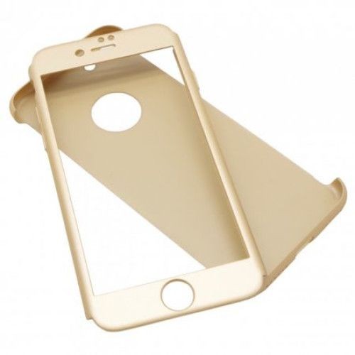 Husa Apple iPhone 6/6S IPAKY Full Cover 360 Auriu + Folie Cadou - Image 9