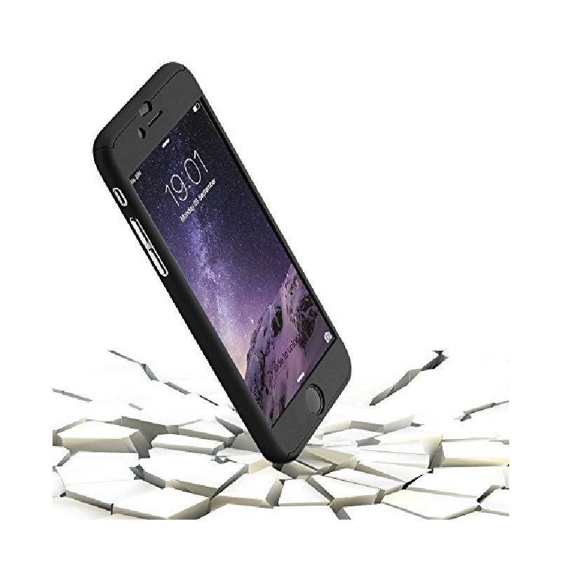 Husa Apple iPhone 6/6S IPAKY Full Cover 360 Negru + Folie Cadou - Image 4