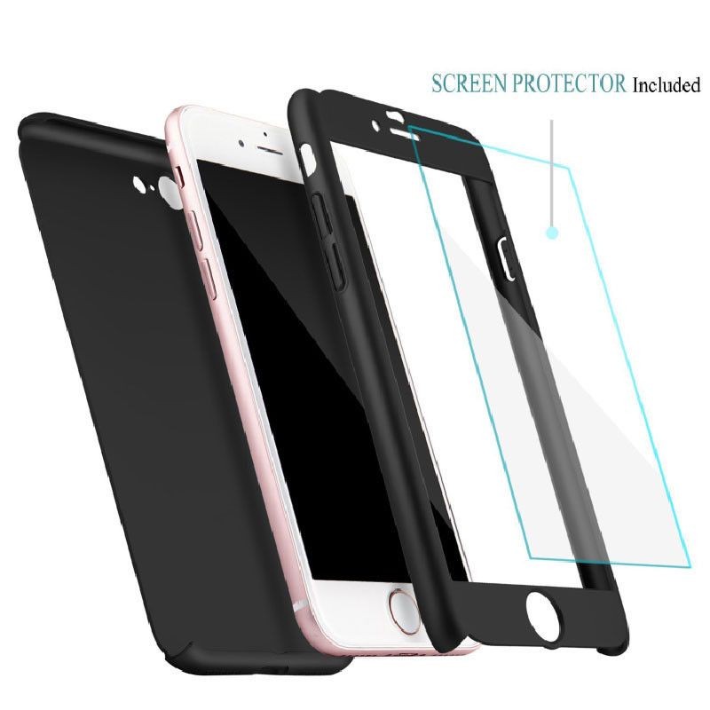 Husa Apple iPhone 6/6S IPAKY Full Cover 360 Negru + Folie Cadou - Image 5