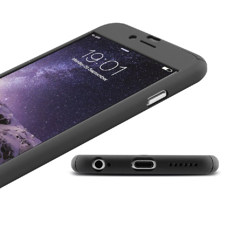 Husa Apple iPhone 6/6S IPAKY Full Cover 360 Negru + Folie Cadou - Image 7