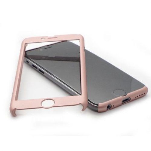 Husa Apple iPhone 6/6S IPAKY Full Cover 360 Roz Auriu + Folie Cadou - Image 3