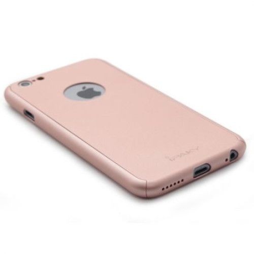 Husa Apple iPhone 6/6S IPAKY Full Cover 360 Roz Auriu + Folie Cadou - Image 4