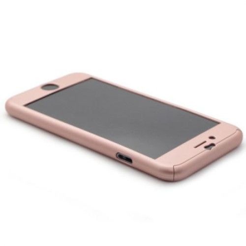 Husa Apple iPhone 6/6S IPAKY Full Cover 360 Roz Auriu + Folie Cadou - Image 6