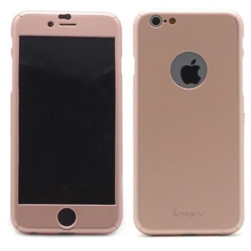 Husa Apple iPhone 6/6S IPAKY Full Cover 360 Roz Auriu + Folie Cadou - Image 8