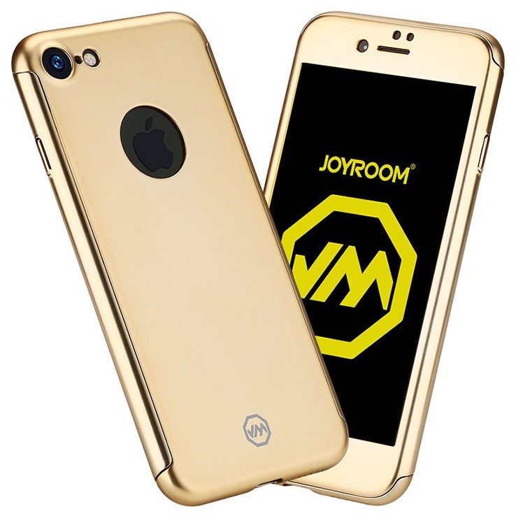 Husa Apple iPhone 6+/6S+ Joyroom (Fata + Spate) Auriu + Folie de protectie - Image 2