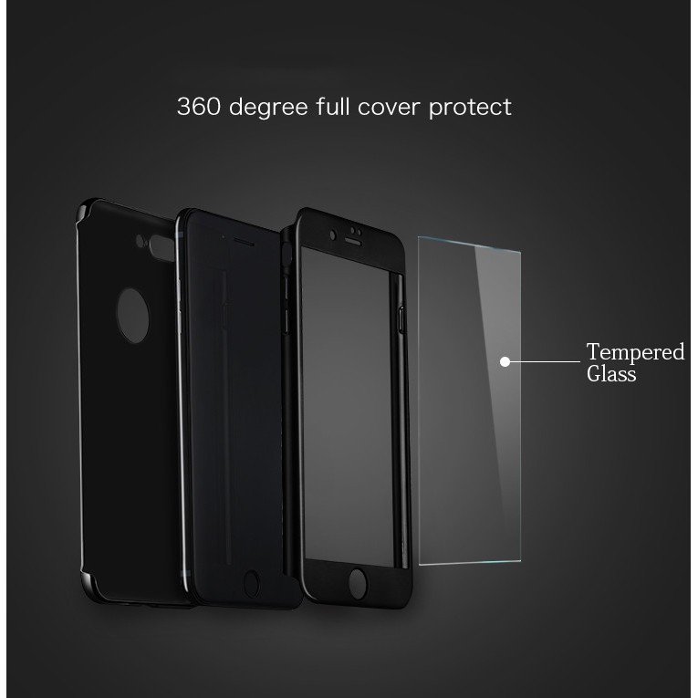 Husa Apple iPhone 6+/6S+ Joyroom (Fata + Spate) Negru + Folie de protectie - Image 3