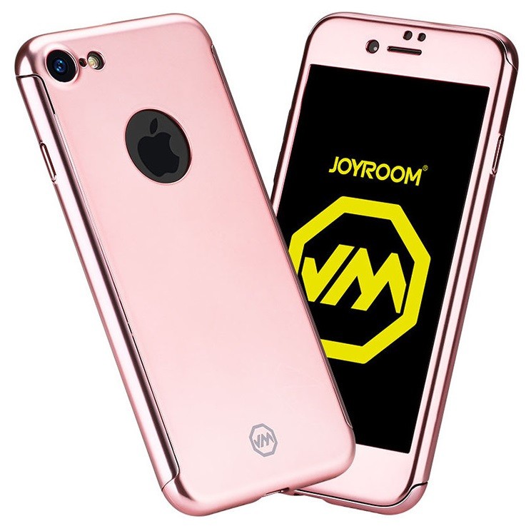 Husa Apple iPhone 6+/6S+ Joyroom (Fata + Spate) Roz Auriu + Folie de protectie - Image 2